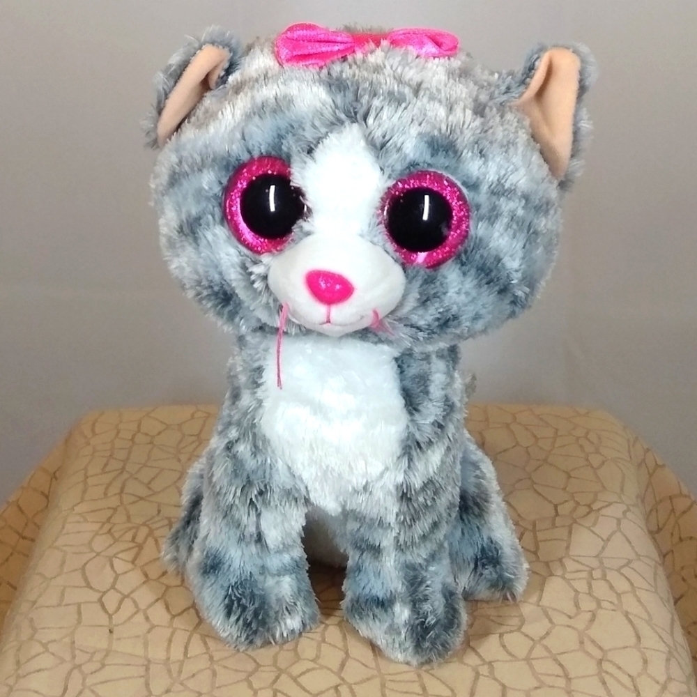 TY Plush Toy  Kiki the Grey Cat, size 8"